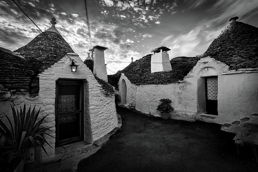 Trulli Black and White Photograph by Bill Chizek