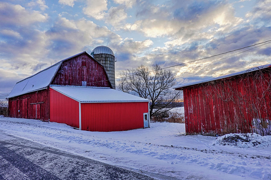 Trumansburg NY Winter Farm Photograph by Toby McGuire