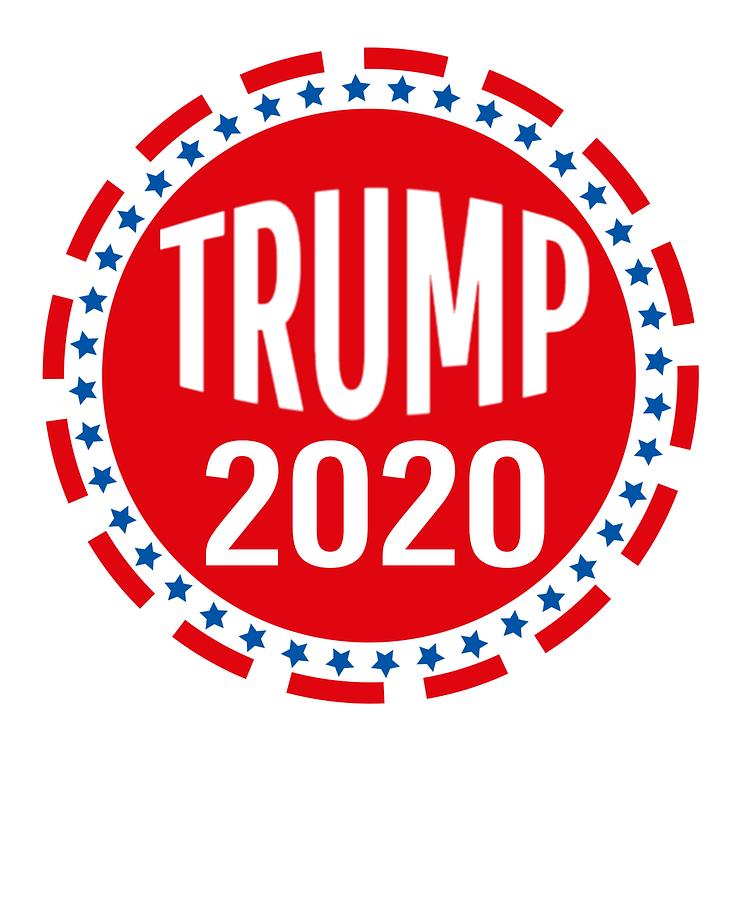 Trump 2020 Red Circle Blue Stars Drawing by Kanig Designs - Fine Art ...