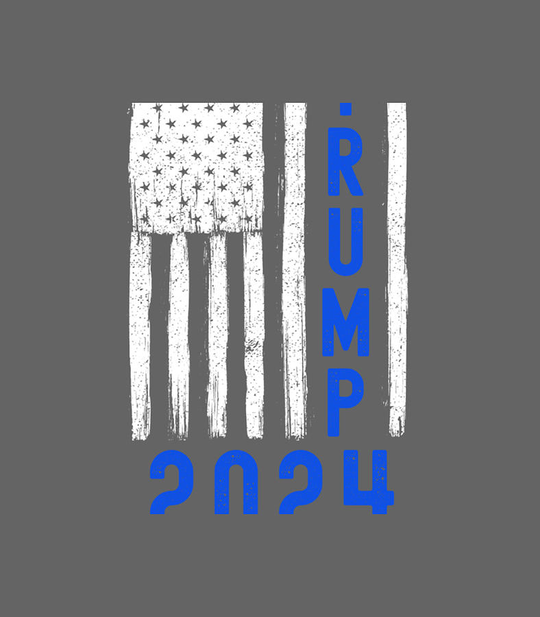 Trump 2024 American Flag Thin Blue Line Police Back The Blu Digital Art   Trump 2024 American Flag Thin Blue Line Police Back The Blu Arynu Kambe 