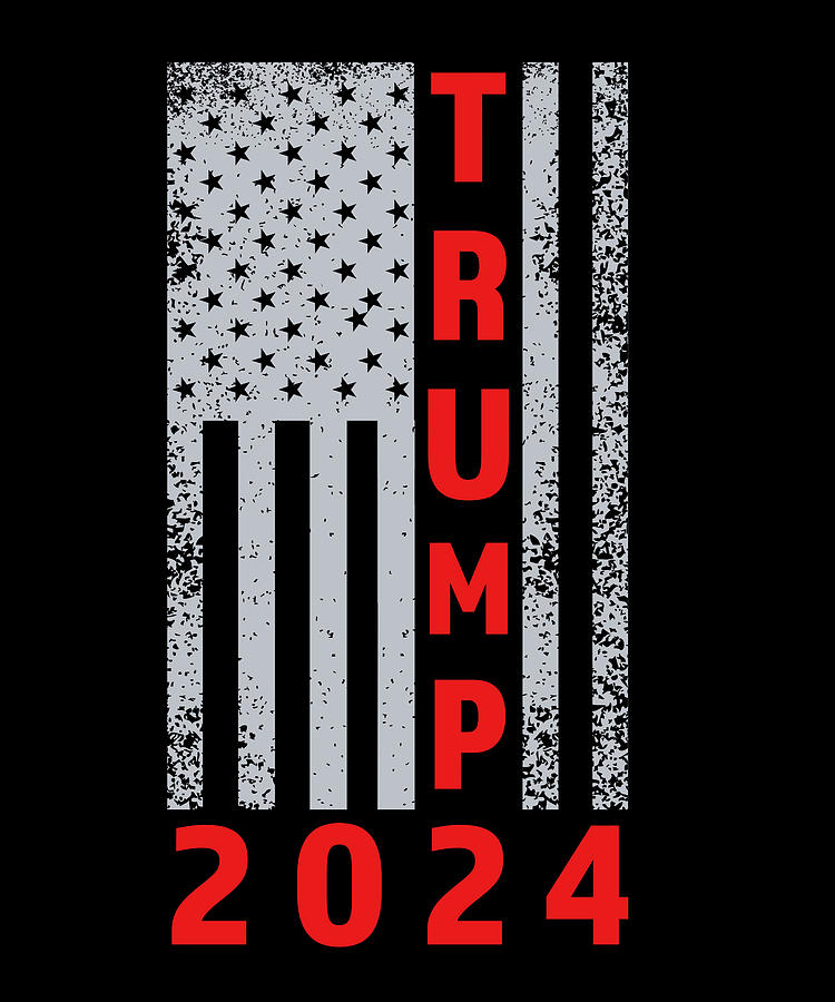 Trump 2024 American Flag USA Gift Digital Art by Qwerty Designs - Fine ...