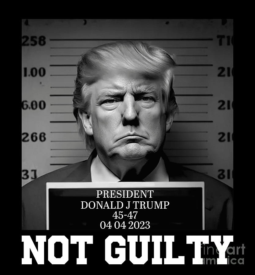 Trump Mug Shot, Trump Not Guilty Pro Trump Supporter Digital Art by ...