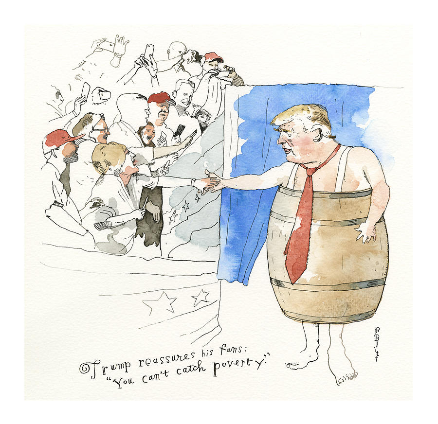 Trump Reassures His Fans Painting by Barry Blitt
