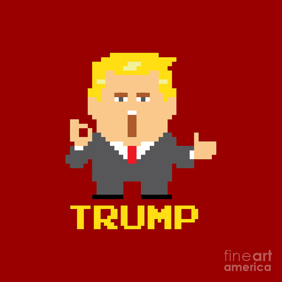 Trump Simplified Pixel President Digital Art by Eileen T Brewer | Fine
