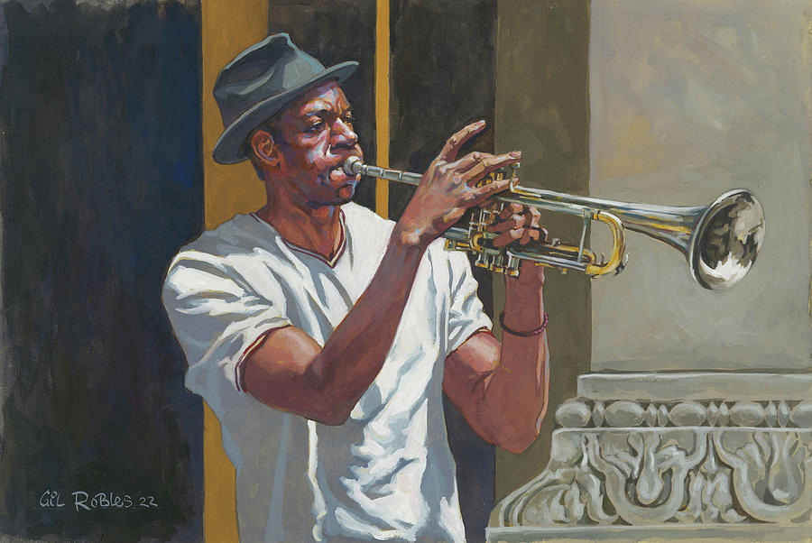 Trumpet Player Painting by Gil Robles - Fine Art America