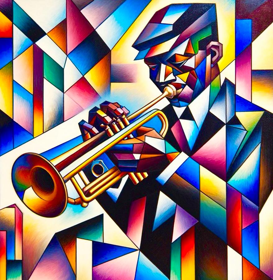 Trumpeter Painting by Emeka Okoro