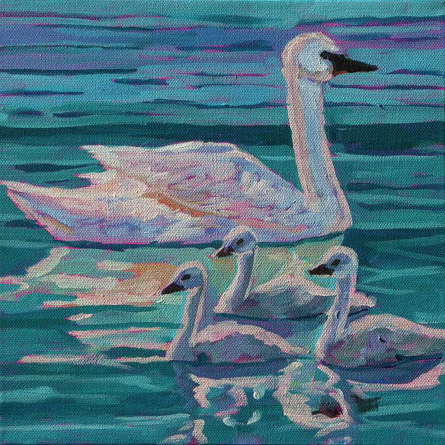 Trumpeter family Painting by Heather Nagy