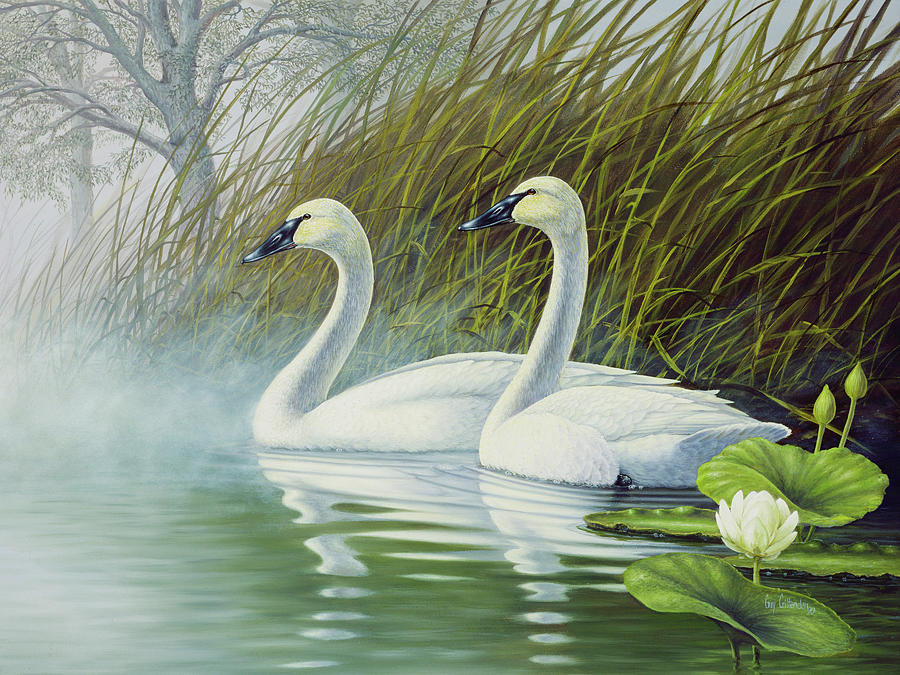 Trumpeters In The Mist Painting