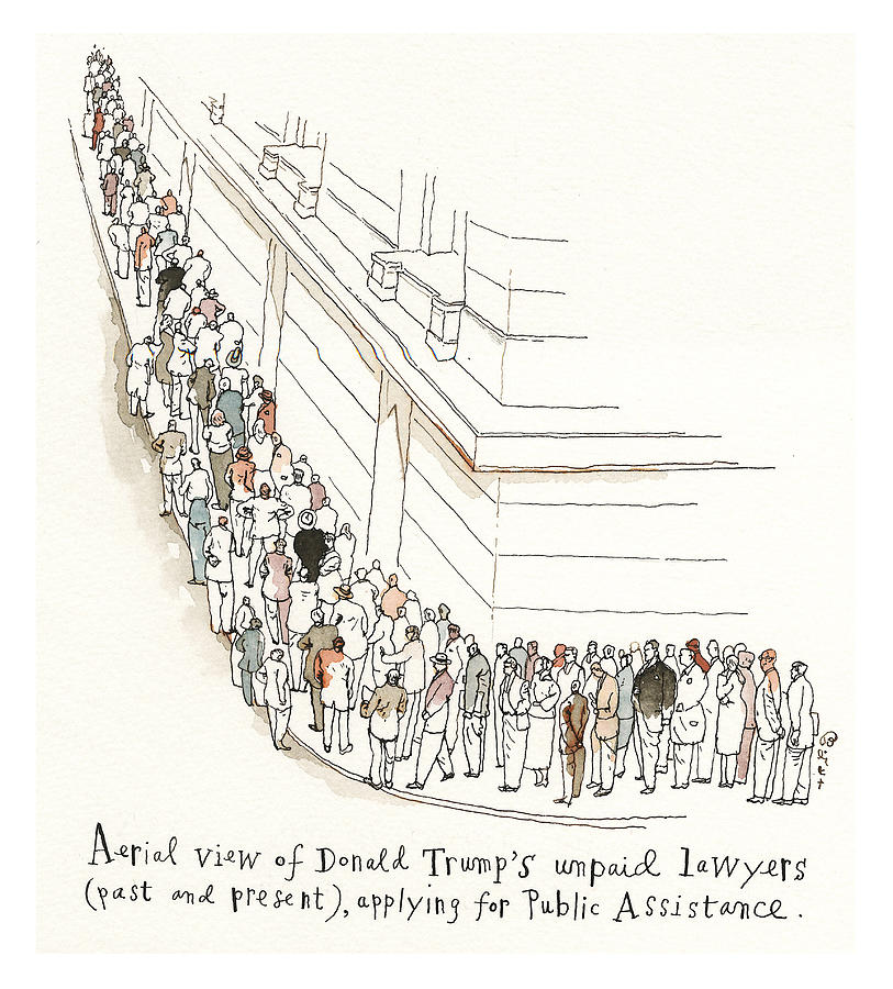 Trumps Lawyers Line Up Painting by Barry Blitt