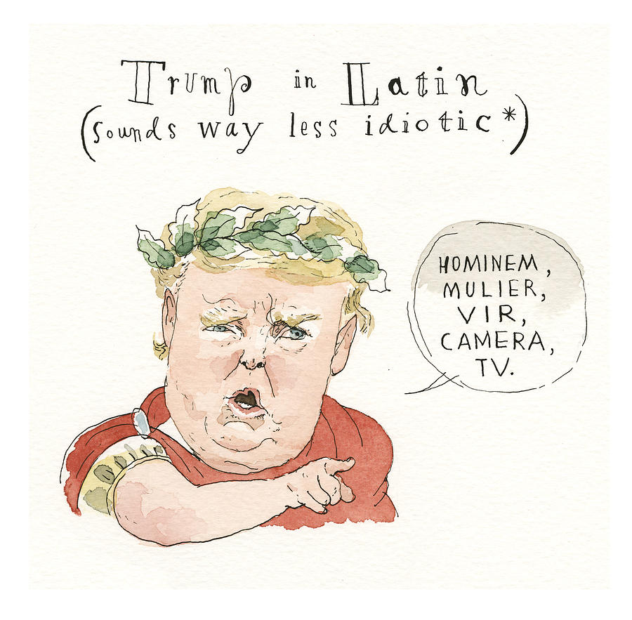 Trumps Mandated Additions to the Classical Canon Painting by Barry Blitt