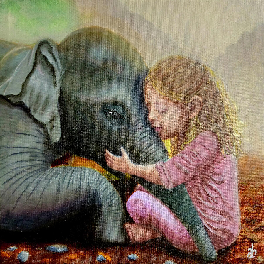 Trunk Full of Snuggles Painting by Angela Brunson Trunk Full of Snuggles Painting by Angela Brunson