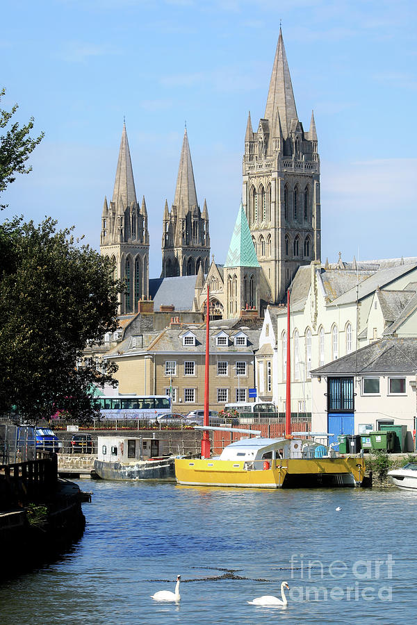 Truro Cathedral from the Truro River at Malpas Photograph by Terri Waters