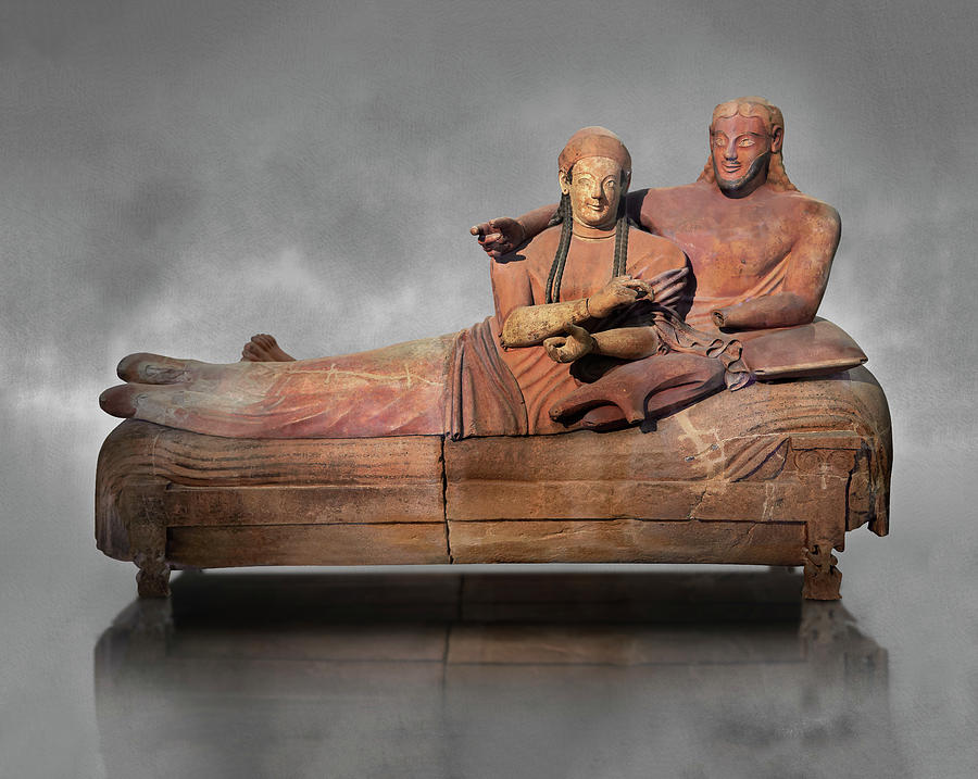 truscan Sarcophagus of the Spouses - 520-510 BC - Louvre Museum Paris Photograph by Paul E Williams