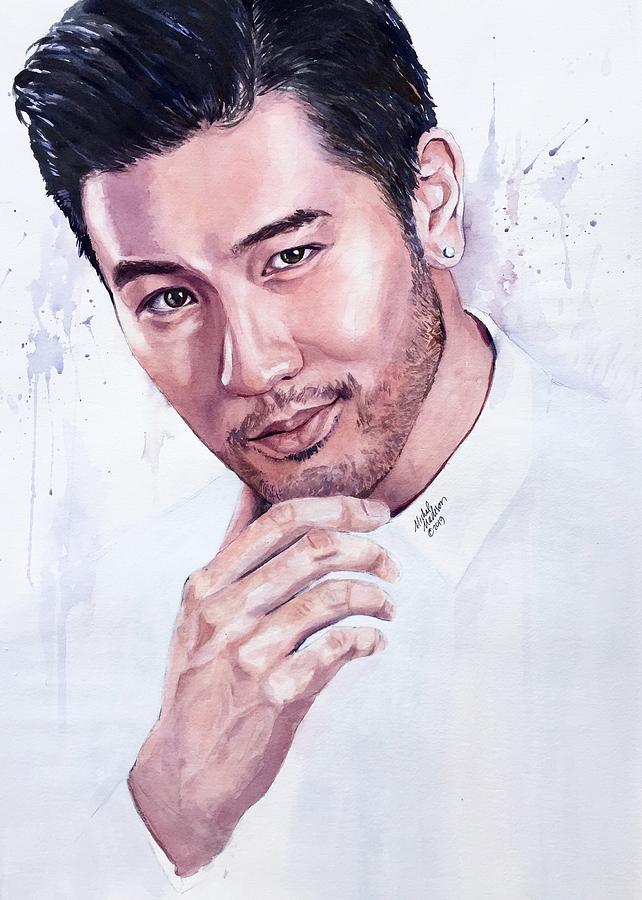 Asian Celebrity Painting - Trust Yourself  Godfrey Gao by Michal Madison