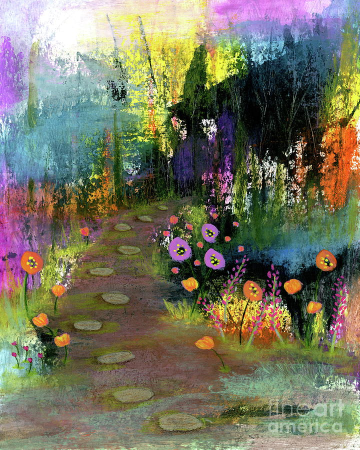 Abstract Floral Painting - Trusting My Instincts 1, Abstract Landscape Floral Painting by Itaya Lightbourne Abstract Floral Painting - Trusting My Instincts 1, Abstract Landscape Floral Painting by Itaya Lightbourne