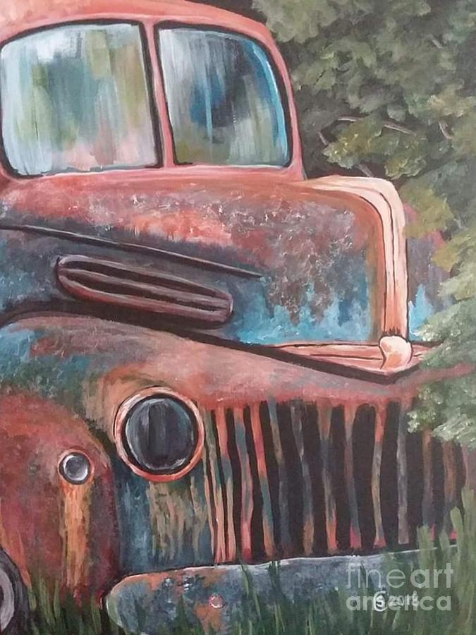 Trusty Rusty Truck Painting by Stacy Cobb - Fine Art America