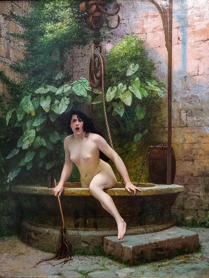 Famous Paintings Painting - Truth Coming Out of Her Well by Jean-Leon Gerome