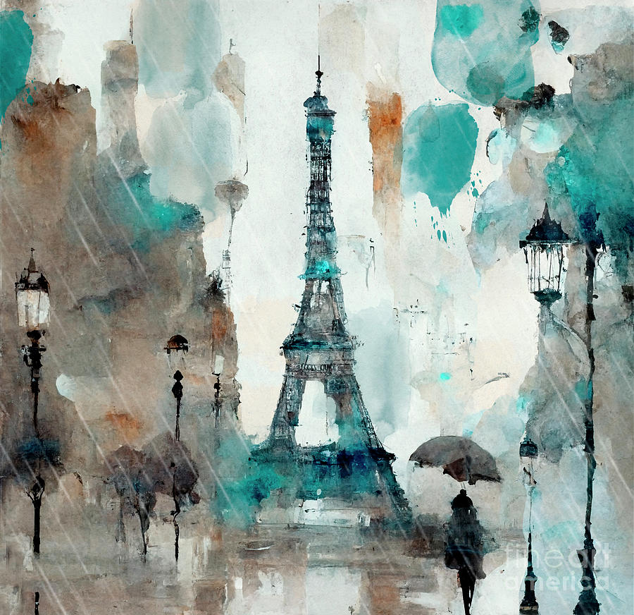 Paris Painting - Tryst by Mindy Sommers