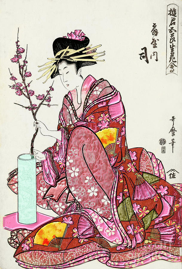 Japanese Art Tsukasa of Ogiya by Kitagawa Utamaro Photograph by Carlos Diaz
