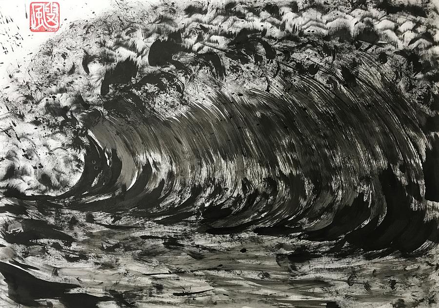 Tsunami the great wave Drawing by Syuichi Arakawa