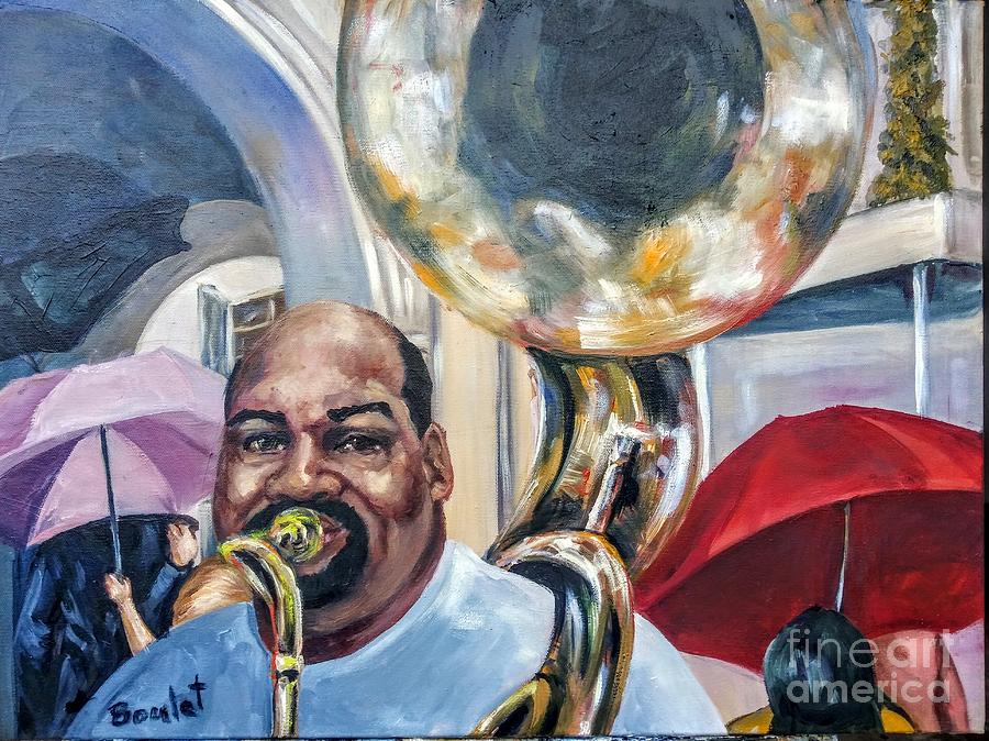 Tuba on the Square Painting by Beverly Boulet
