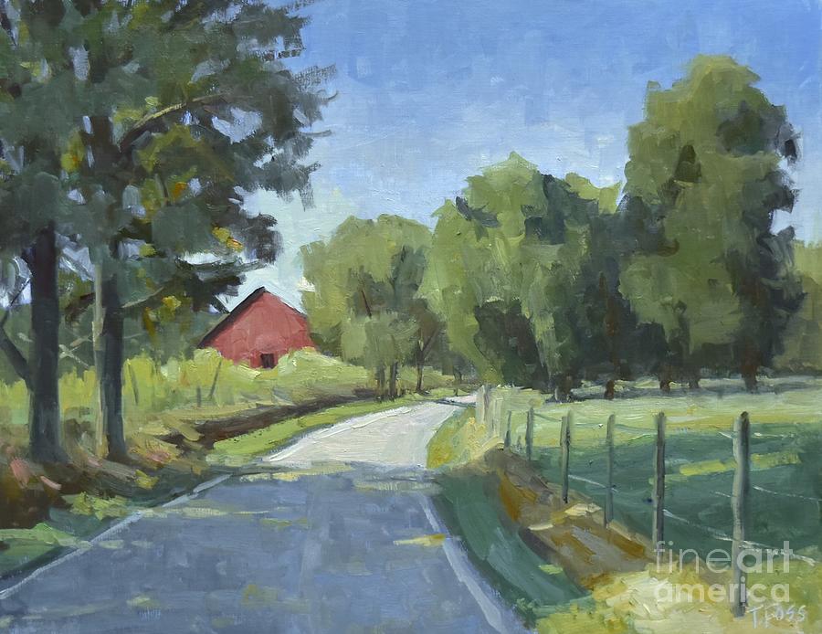 Barn Painting - Tucked at the Bend by Tiffany Foss