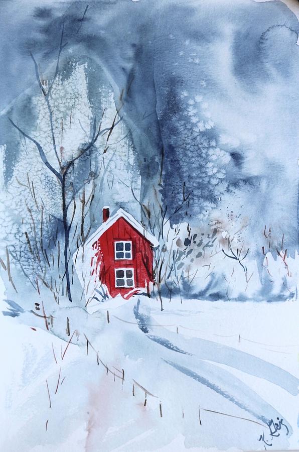 Tucked in the Snow Painting by Katie Geis