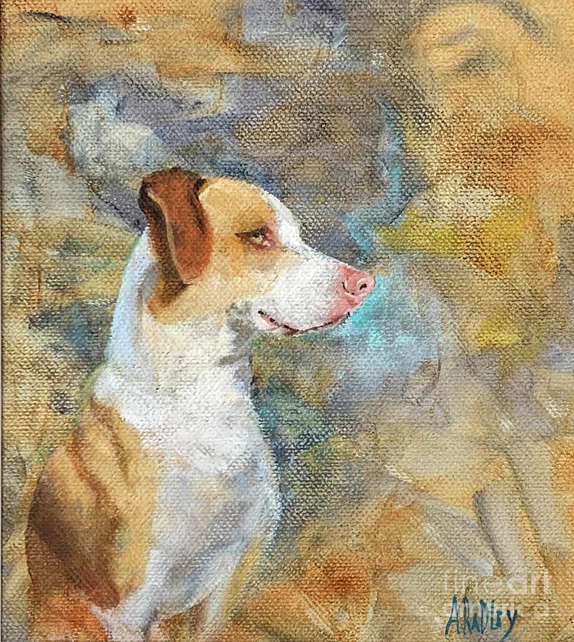 Tucker with Amber Eyes Painting by Ann Radley
