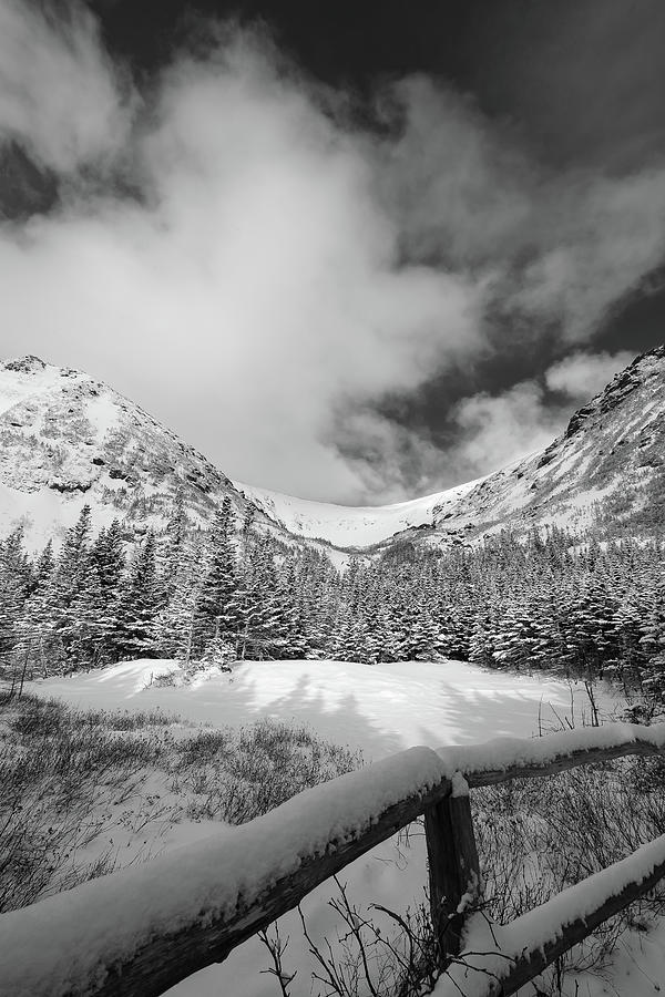 Tuckerman Ravine, Winter With Fence Photograph by Jeff Sinon