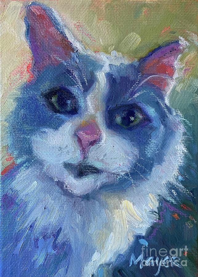 Cat Painting - Tuffie by Karen Mayer Johnston