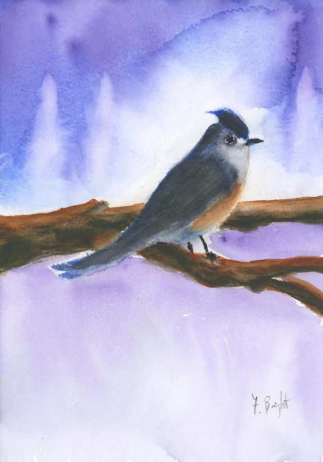 Tufted Titmouse Painting by Frank Bright