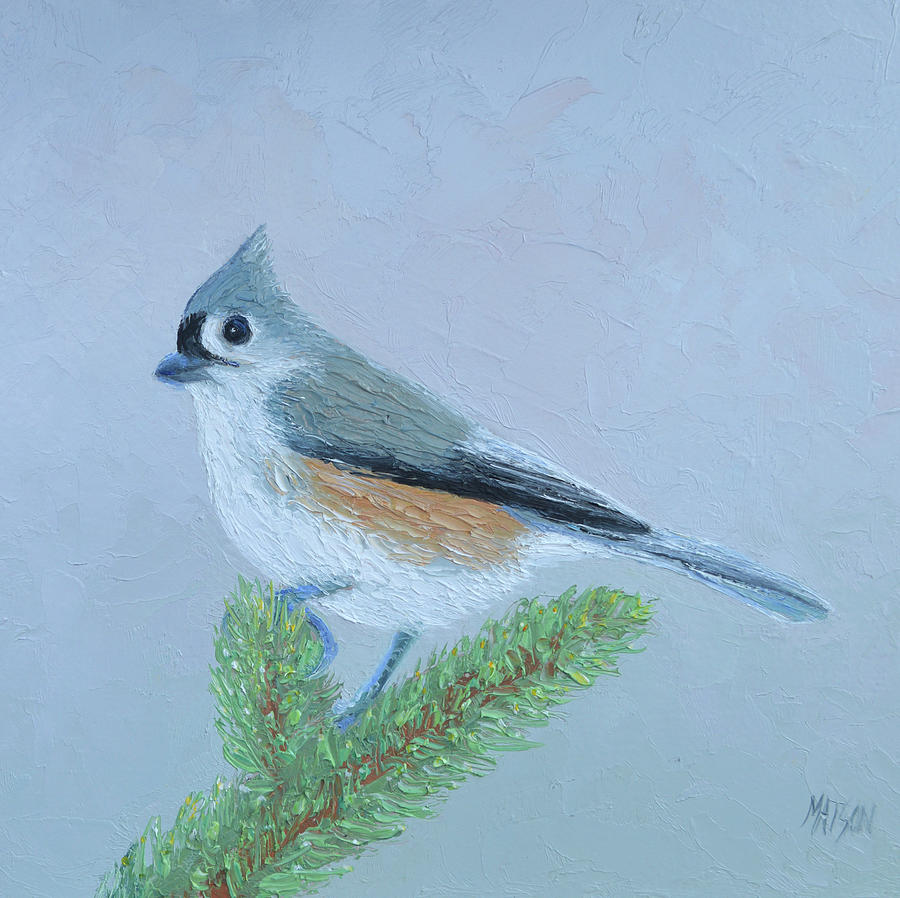 Tufted Titmouse Painting by Jan Matson