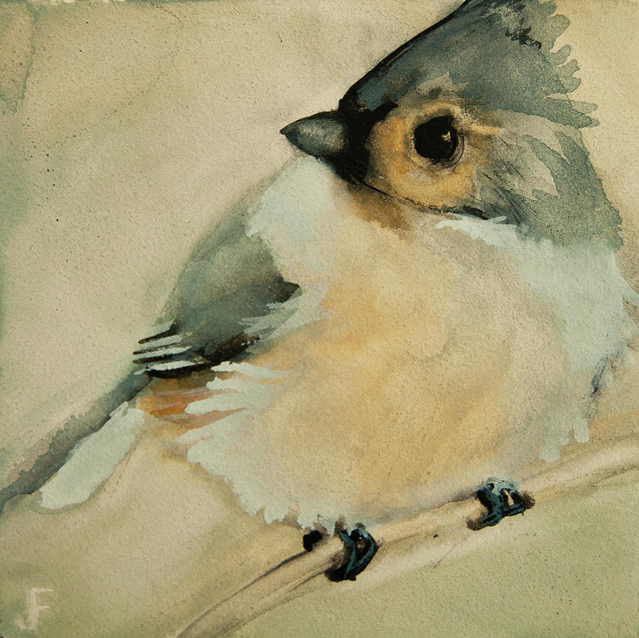 Tufted Titmouse Painting by Jani Freimann