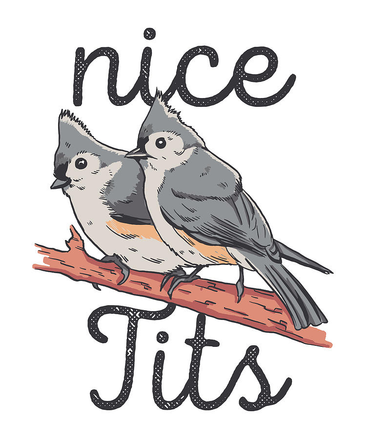 Tufted Titmouse Nice Tits Funny Bird Watching T Digital Art By P A Fine Art America