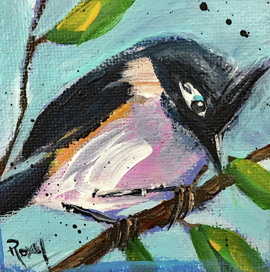 Tufted Titmouse Painting by Roxy Rich