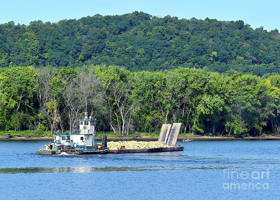 Tug And A Barge Photograph by Linda Brittain
