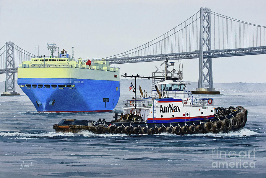 Tugboat AmNav LIBERTY Painting by James Williamson