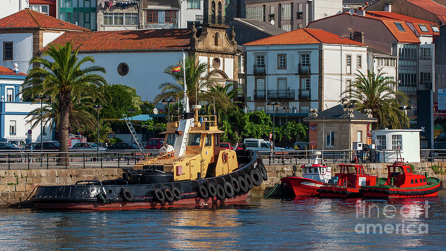 Tugboat and Pilot Ships Moored at Ferrol Fishing Port La Coruna Galicia Photograph by Pablo Avanzini