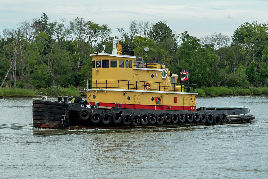 Tugboat Georgia on Savannah River Photograph by Bradford Martin