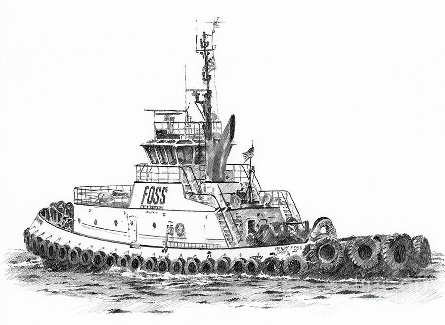 old tugboat drawing