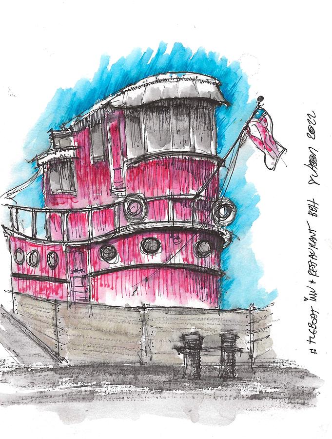 Tugboat Inn and Restaurant Drawing by Jason Nicholas