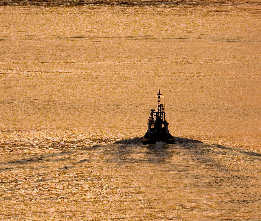Tugboat Into Sunrise Photograph by Darryl Brooks