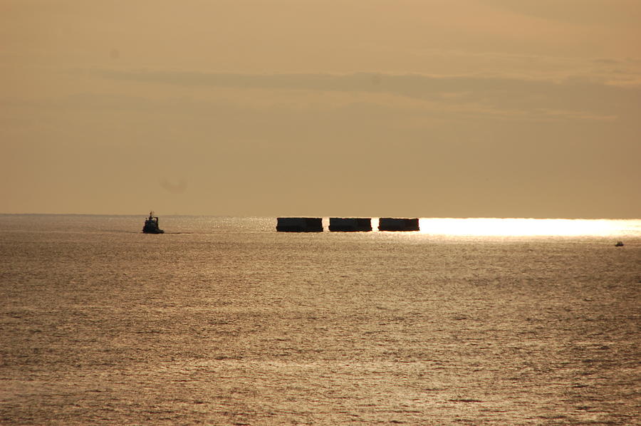 Tugboat on the Horizon Photograph by James Cousineau