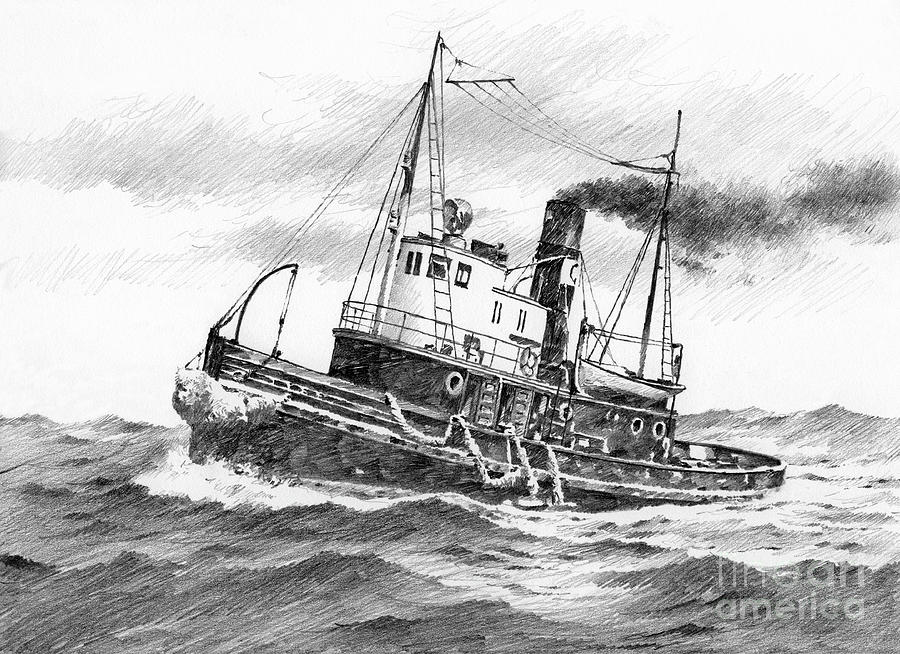 Tugboat TYEE Drawing by James Williamson