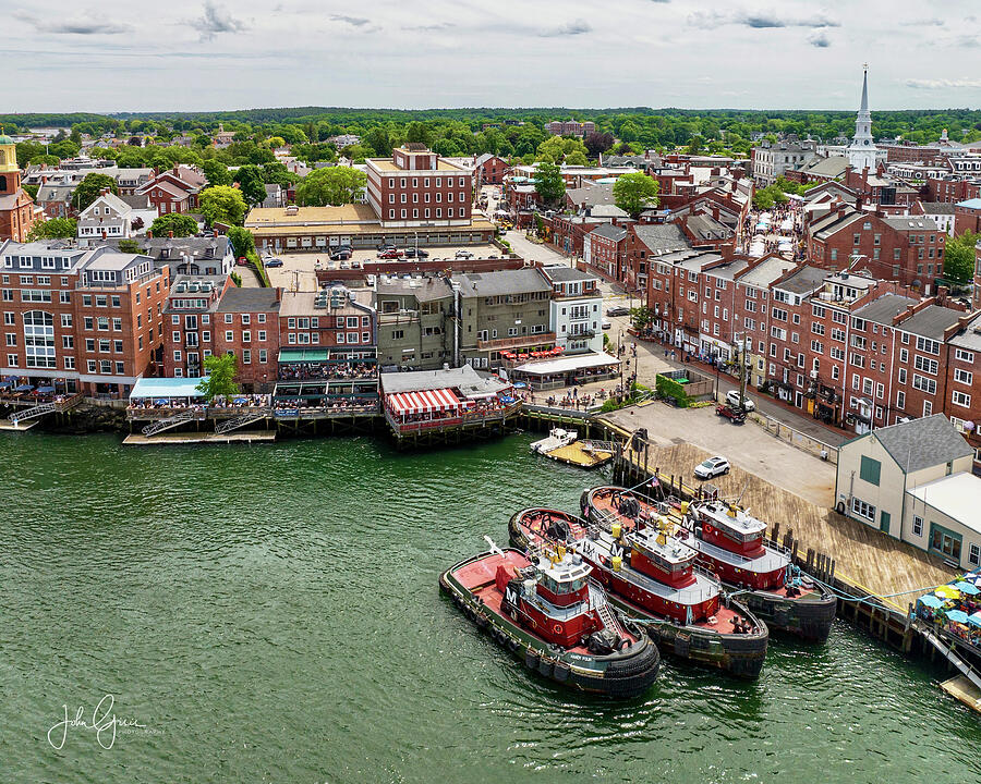 Tugboats in Portsmouth  Photograph by John Gisis