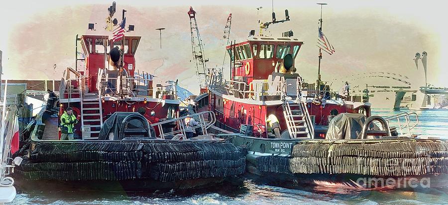 Tugboats In Portsmouth Photograph by Marcia Lee Jones