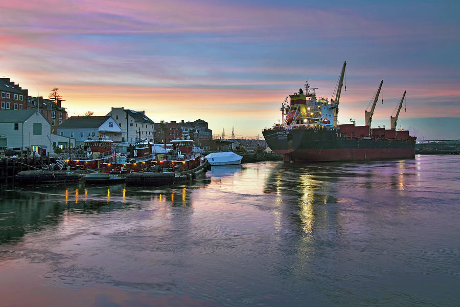 Tugs and Freighter Photograph by Eric Gendron