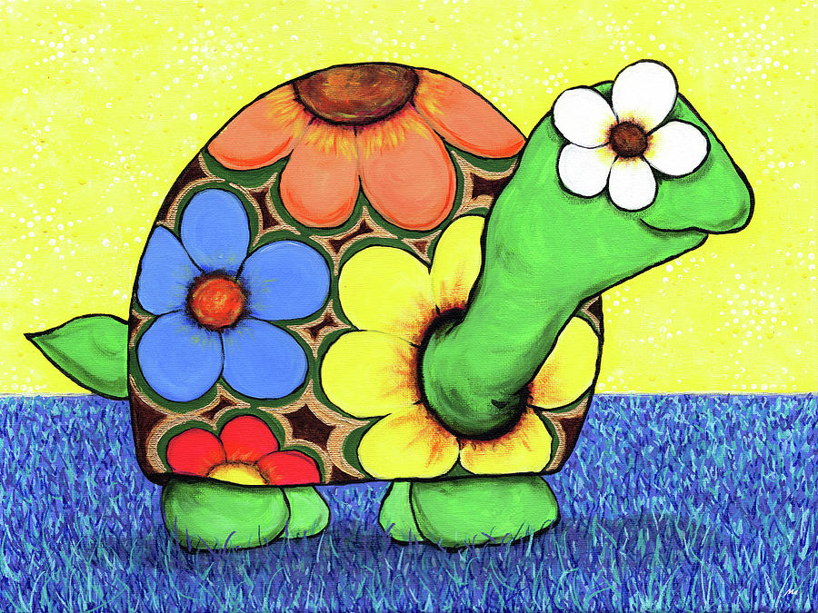 Tula the Turtle Painting by Meghan Elizabeth