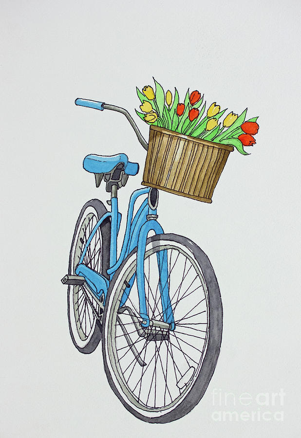 Tulip Bike Painting by Norma Appleton