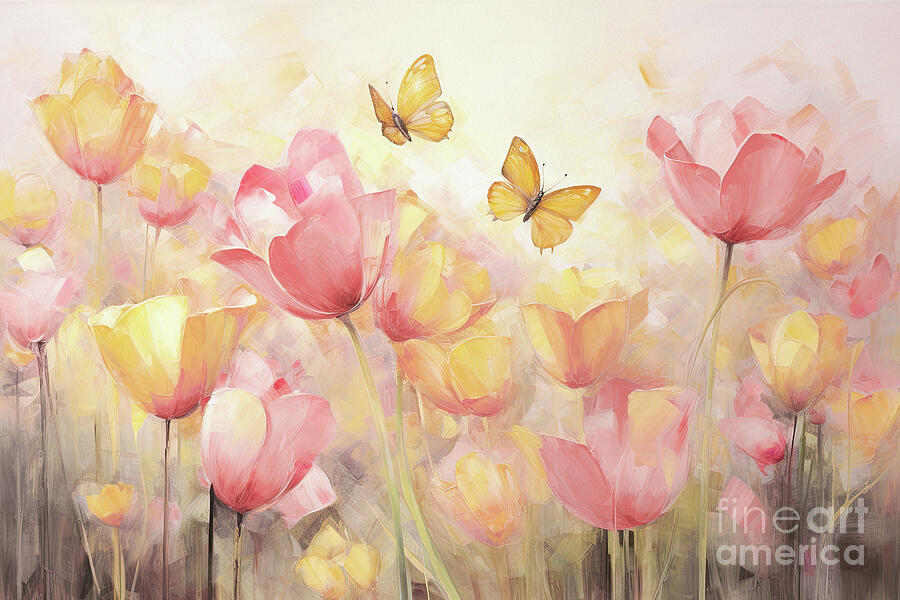 Tulip Botanical Garden Painting by Tina LeCour